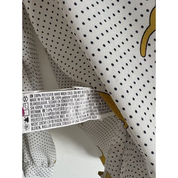 F21 Dachshund Dog Print Button Down Blouse Forever 21 Small - Picture 12 of 12